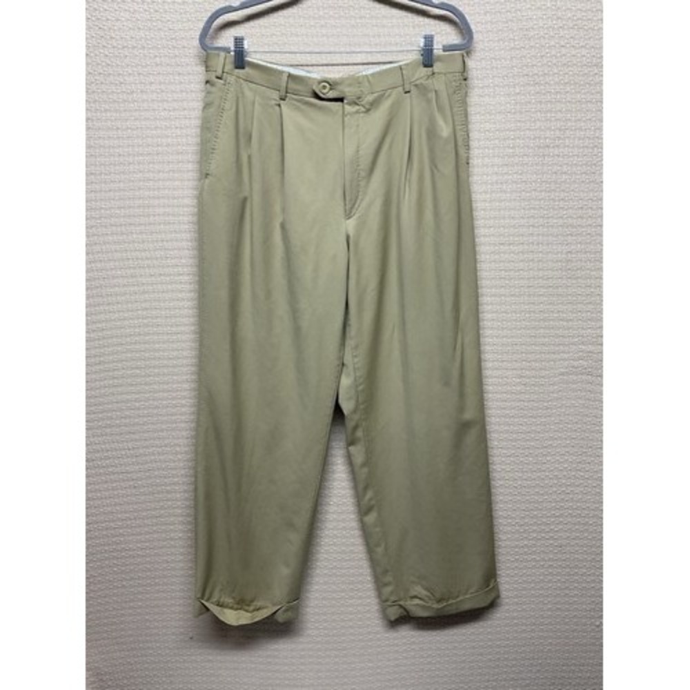 Brioni Pleated Cannes Sport Cuffed Dress‎ Trouser Pants Men 38R 36x28 Italy